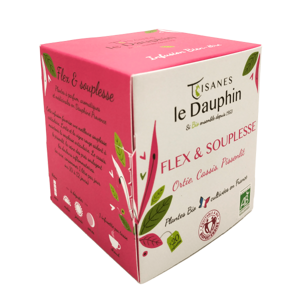 Tisanes Le Dauphin -- Infusion bio flex & souplesse origine france - 20 infusettes